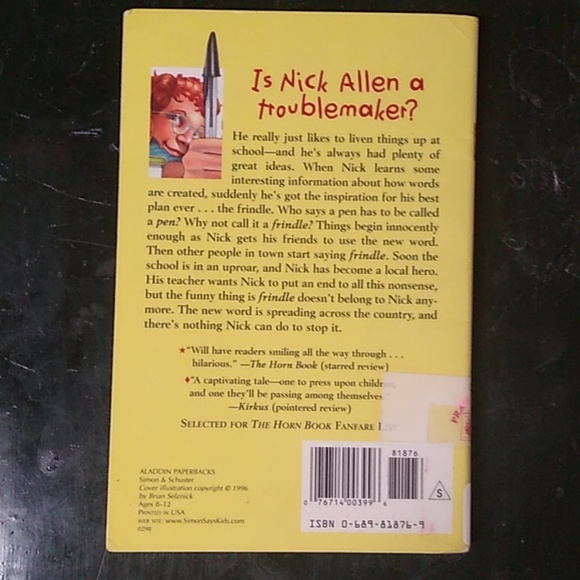 Frindle Andrew Clements Signed Copy Junior Fiction Children's Chapter Book Home - Picture 2 of 7